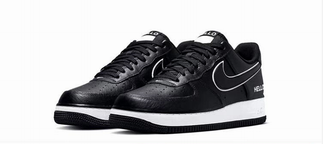 Cheap Nike Air Force 1 Black Hello Shoes Men and Women-47 - Click Image to Close